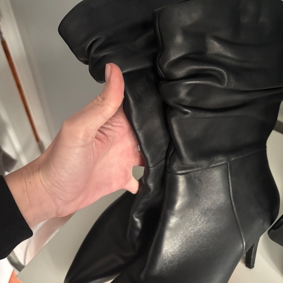 Vince Camuto Black Leather Slouch Boots - Size 12 - - Picture 5 of 7
